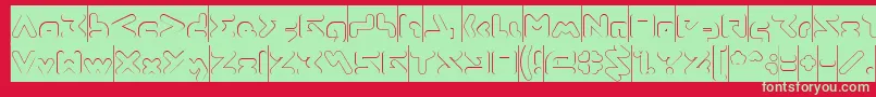 ABSTRASCTIK Hollow Inverse-Schriftart – Grüne Schriften auf rotem Hintergrund
