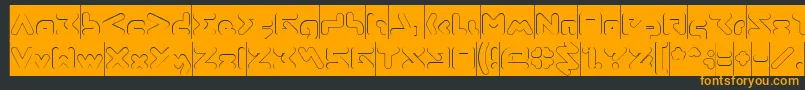 Fonte ABSTRASCTIK Hollow Inverse – fontes laranjas em um fundo preto