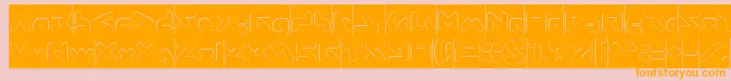ABSTRASCTIK Hollow Inverse Font – Orange Fonts on Pink Background