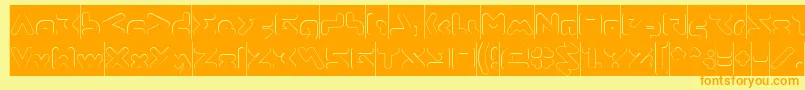 ABSTRASCTIK Hollow Inverse Font – Orange Fonts on Yellow Background