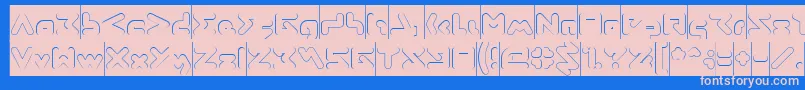 ABSTRASCTIK Hollow Inverse Font – Pink Fonts on Blue Background