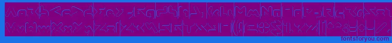ABSTRASCTIK Hollow Inverse Font – Purple Fonts on Blue Background