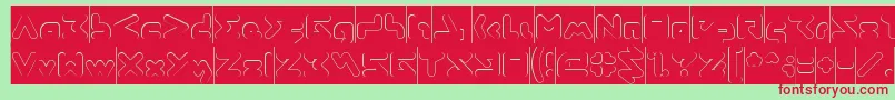 ABSTRASCTIK Hollow Inverse Font – Red Fonts on Green Background