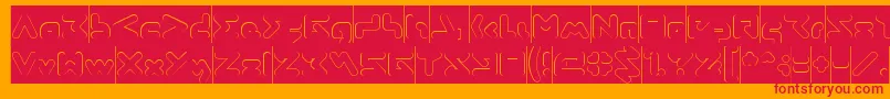 Fonte ABSTRASCTIK Hollow Inverse – fontes vermelhas em um fundo laranja