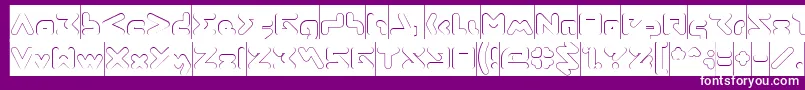 Шрифт ABSTRASCTIK Hollow Inverse – белые шрифты на фиолетовом фоне