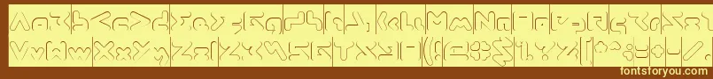 ABSTRASCTIK Hollow Inverse Font – Yellow Fonts on Brown Background