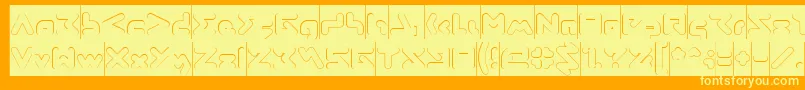 ABSTRASCTIK Hollow Inverse Font – Yellow Fonts on Orange Background