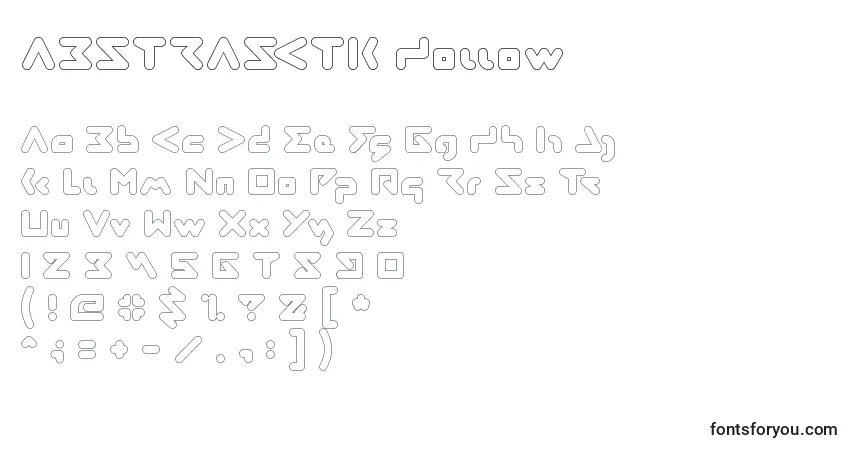 Schriftart ABSTRASCTIK Hollow – Alphabet, Zahlen, spezielle Symbole