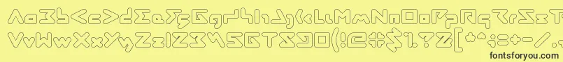 ABSTRASCTIK Hollow Font – Black Fonts on Yellow Background