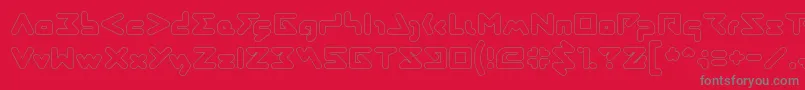 ABSTRASCTIK Hollow-fontti – harmaat kirjasimet punaisella taustalla