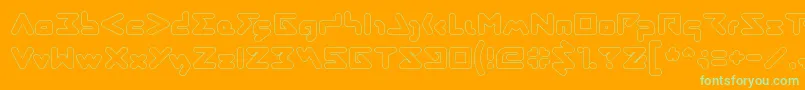 ABSTRASCTIK Hollow Font – Green Fonts on Orange Background