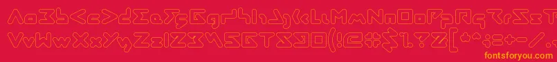 ABSTRASCTIK Hollow Font – Orange Fonts on Red Background