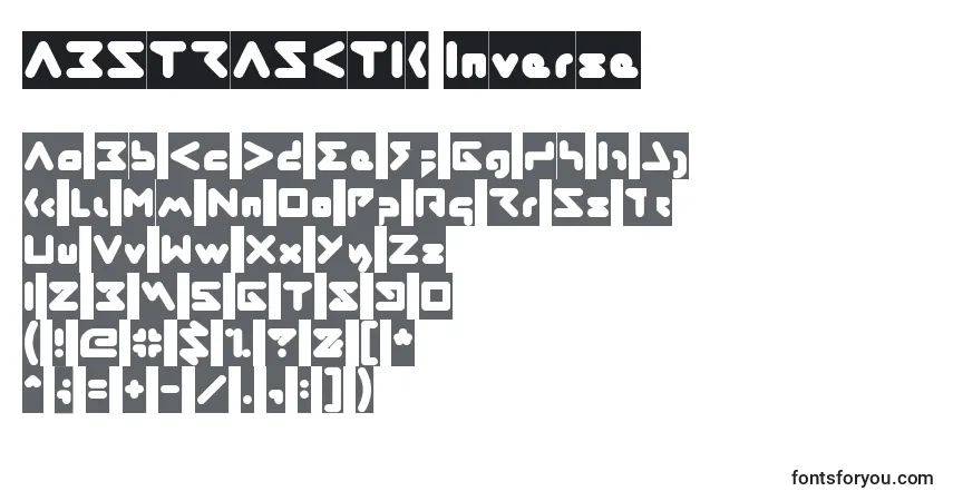 Шрифт ABSTRASCTIK Inverse – алфавит, цифры, специальные символы