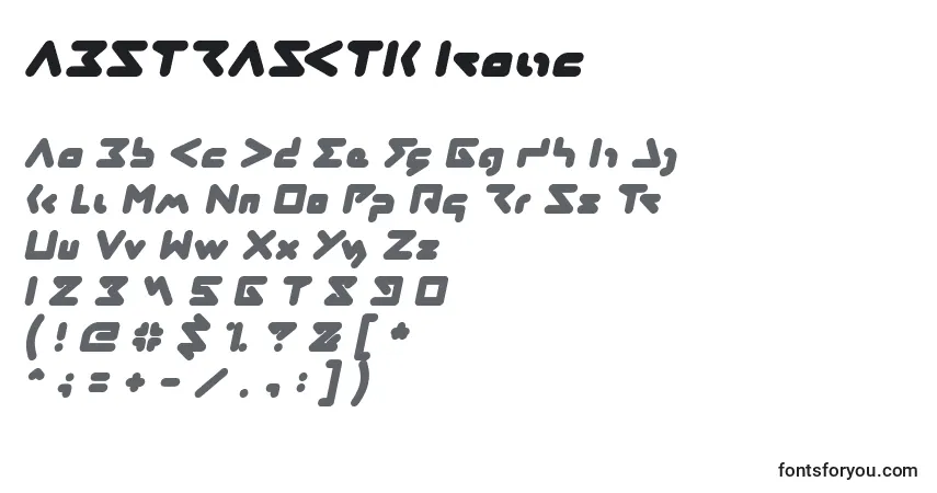 ABSTRASCTIK Italicフォント–アルファベット、数字、特殊文字