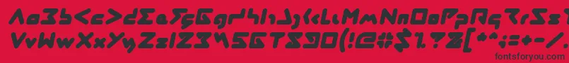 Fonte ABSTRASCTIK Italic – fontes pretas em um fundo vermelho