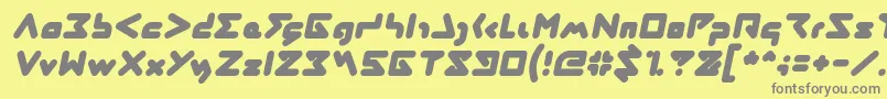 フォントABSTRASCTIK Italic – 黄色の背景に灰色の文字