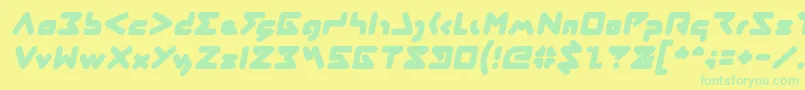 Fonte ABSTRASCTIK Italic – fontes verdes em um fundo amarelo