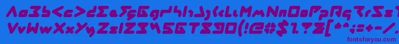 Fonte ABSTRASCTIK Italic – fontes roxas em um fundo azul