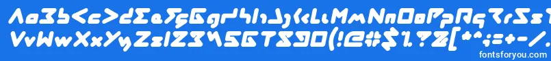 フォントABSTRASCTIK Italic – 青い背景に白い文字