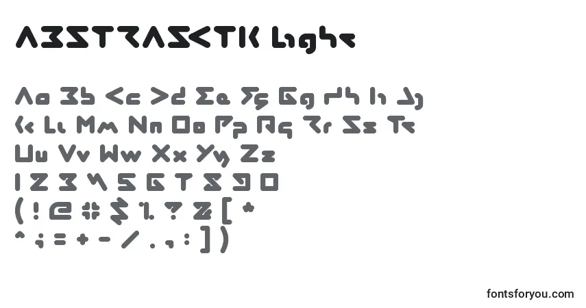 ABSTRASCTIK Light Font – alphabet, numbers, special characters