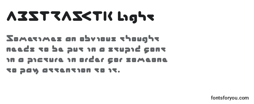 Обзор шрифта ABSTRASCTIK Light