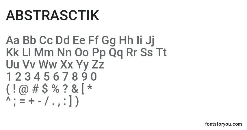 ABSTRASCTIK (118667)-fontti – aakkoset, numerot, erikoismerkit