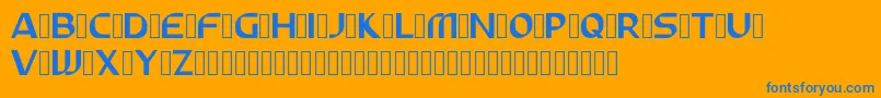 ABUNAS Font – Blue Fonts on Orange Background