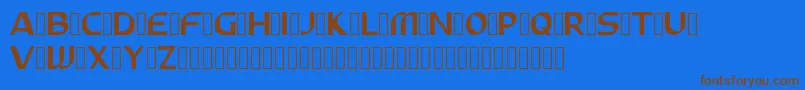 ABUNAS Font – Brown Fonts on Blue Background