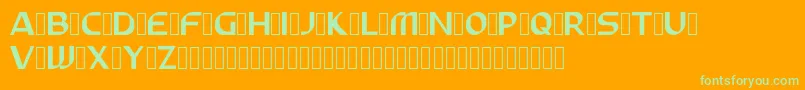 ABUNAS Font – Green Fonts on Orange Background