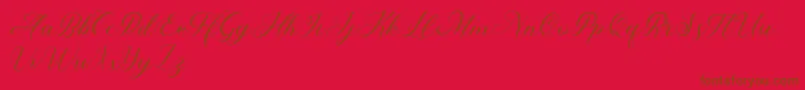 Abundant Script Demo Font – Brown Fonts on Red Background
