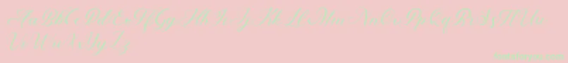 Abundant Script Demo Font – Green Fonts on Pink Background