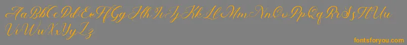 Abundant Script Demo-Schriftart – Orangefarbene Schriften auf grauem Hintergrund