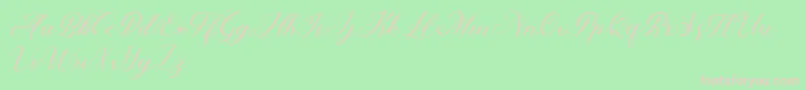 Abundant Script Demo Font – Pink Fonts on Green Background