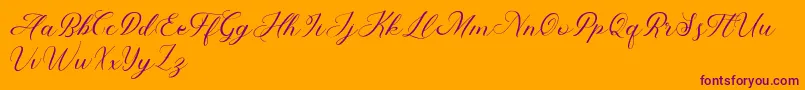 Abundant Script Demo-Schriftart – Violette Schriften auf orangefarbenem Hintergrund