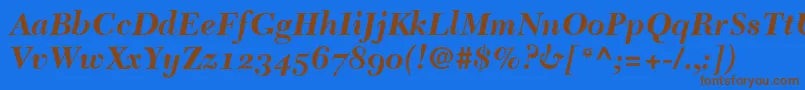 NewCaledoniaBoldItalicOldStyleFigures Font – Brown Fonts on Blue Background