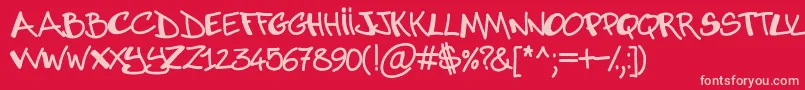 Abuse Font – Pink Fonts on Red Background