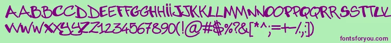 More about Abuse Font Abuse Font – Purple Fonts on Green Background