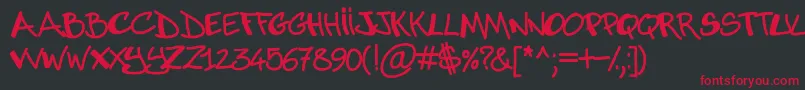 Abuse Font – Red Fonts on Black Background