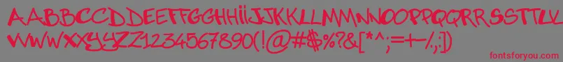 Abuse Font – Red Fonts on Gray Background