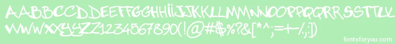 Abuse Font – White Fonts on Green Background