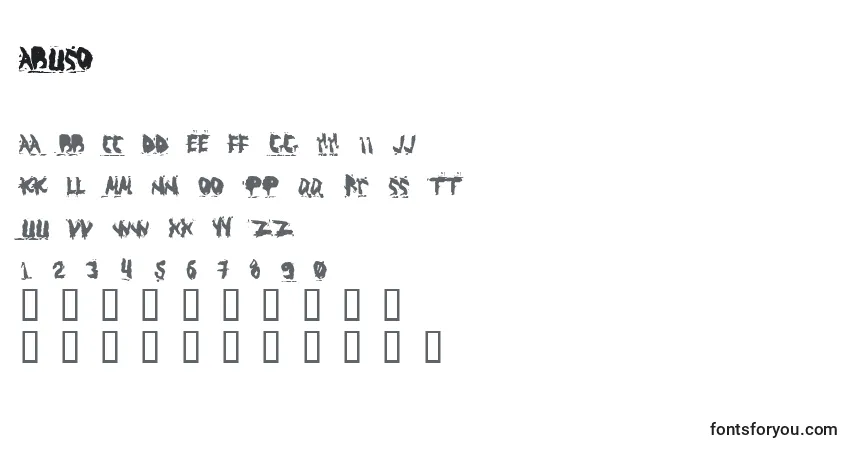 A fonte ABUSO    (118671) – alfabeto, números, caracteres especiais