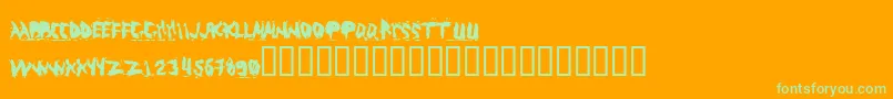 Weitere Informationen zur ABUSO -Schriftart ABUSO -Schriftart – Grüne Schriften auf orangefarbenem Hintergrund