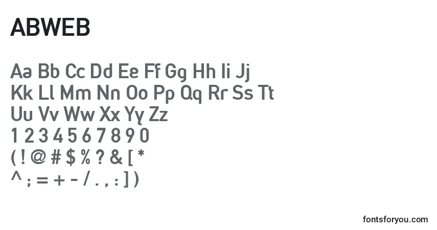 Schriftart ABWEB    (118672) – Alphabet, Zahlen, spezielle Symbole