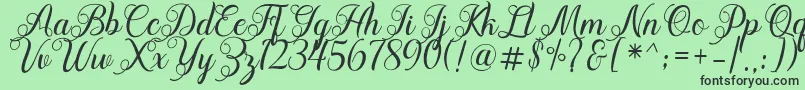 Acapella Font – Black Fonts on Green Background