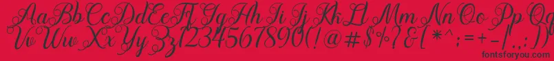 Acapella Font – Black Fonts on Red Background