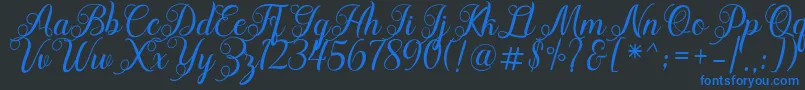 Acapella Font – Blue Fonts on Black Background