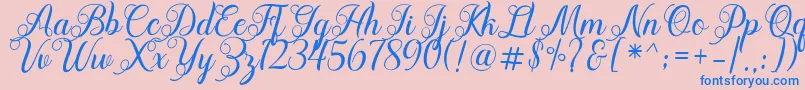 Acapella Font – Blue Fonts on Pink Background