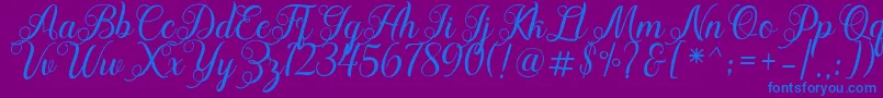 Acapella Font – Blue Fonts on Purple Background