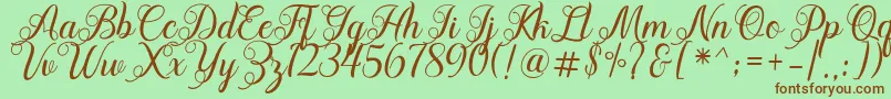 Acapella Font – Brown Fonts on Green Background