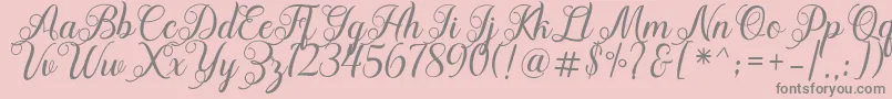 Acapella Font – Gray Fonts on Pink Background